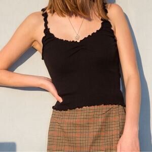 Brandy Melville Black Beyonca Ruffled Tank